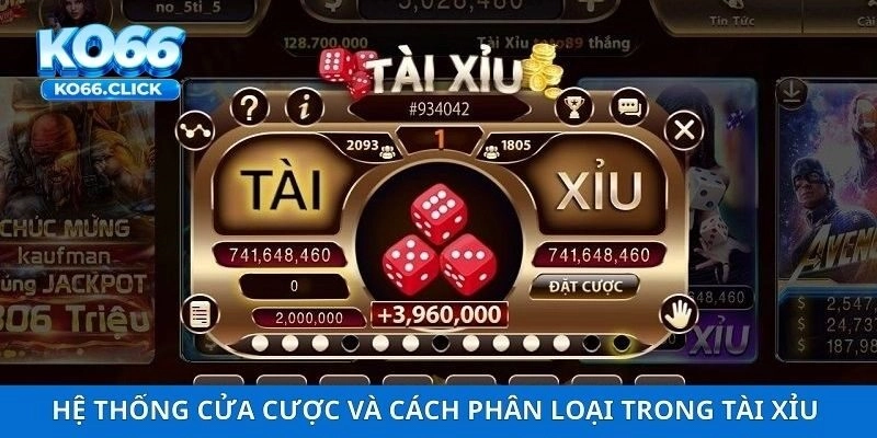 Hệ thống cửa cược và cách phân loại trong Tài Xỉu KO66